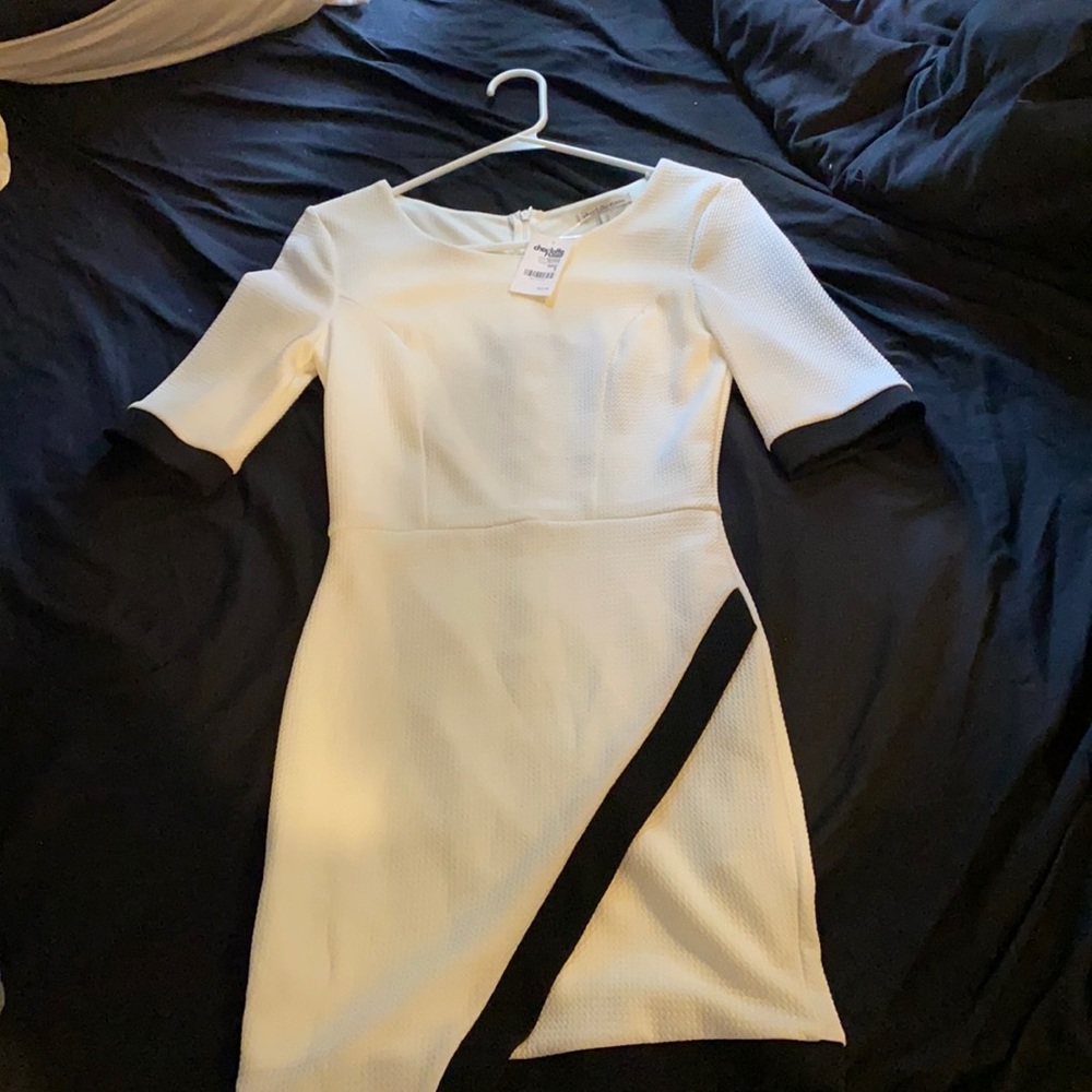 NWT small Charlotte Russell white and black dress